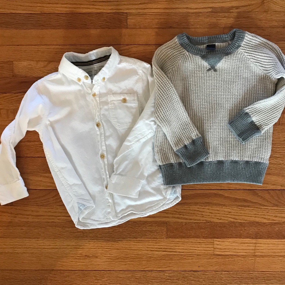 Boys 3T Zara button and GAP sweatshirt set